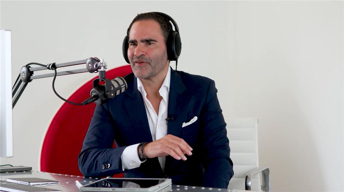 Dr. Daniel Langer recording the Future of Luxury Podcast